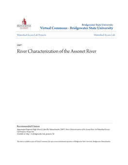 River Characterization of the Assonet River