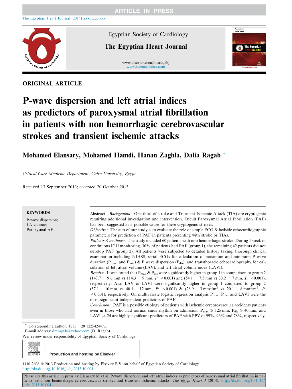 P-Wave Dispersion and Left Atrial Indices As