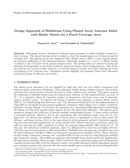 Design Approach of Multibeam Using Phased Array Antenna Aided with Butler Matrix for a Fixed Coverage Area