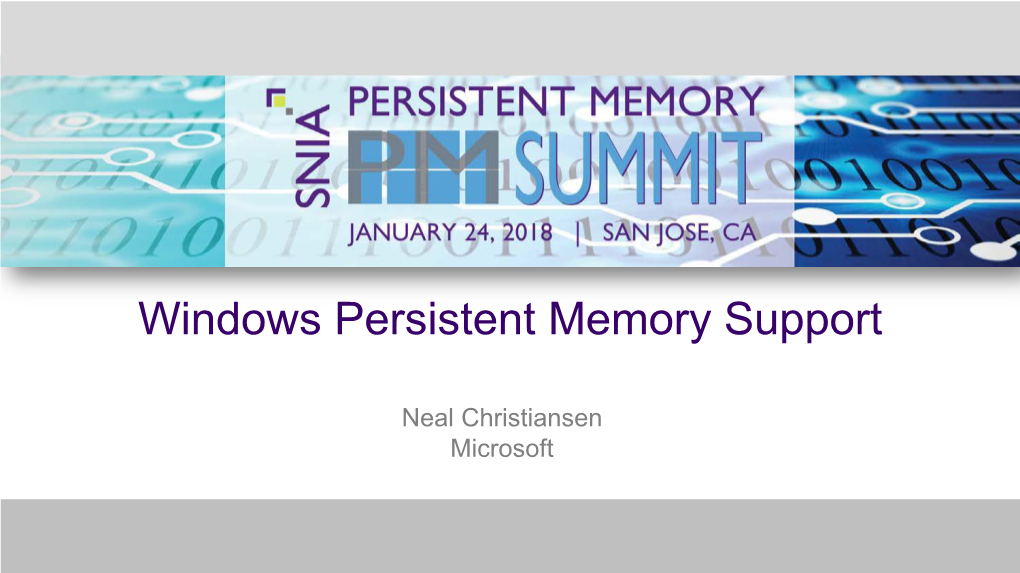 Windows Persistent Memory Support