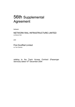 First Scotrail 56Th SA Draft Agreement