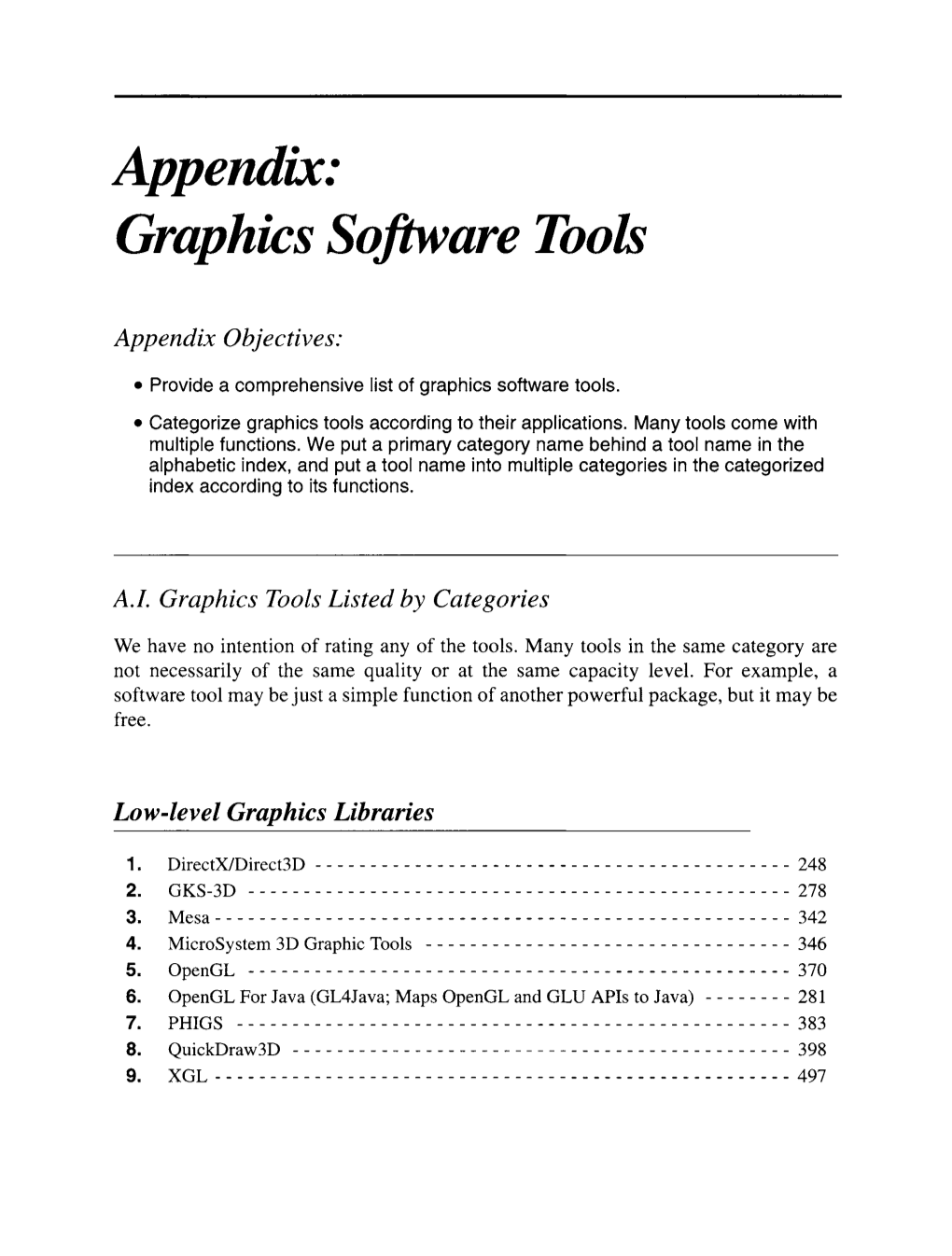 Appendix: Graphics Software Took