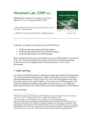 Wireshark Lab: ICMP V6.0