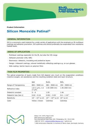 Silicon Monoxide Patinal®