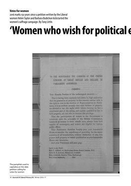 93 Little Women Political Enfranchisement