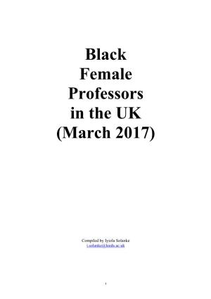 Black Female Professors in the UK (March 2017)