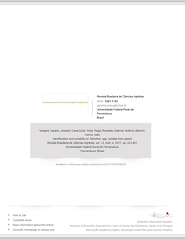 Redalyc.Identification and Variability of Monilinia Spp. Isolates from Peach