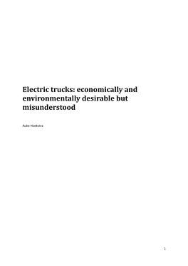 Electric Trucks: Economically and Environmentally Desirable but Misunderstood