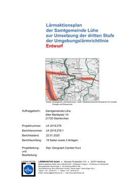 Entwurf Lärmaktionsplan Der Samtgemeinde Lühe Zur Dritten Stufe Der ULR