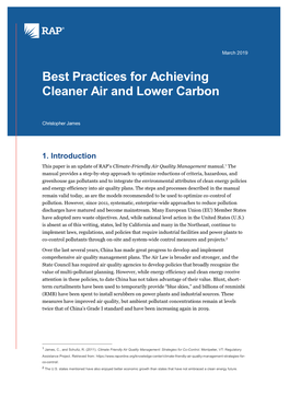 Best Practices for Achieving Cleaner Air and Lower Carbon