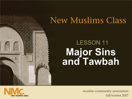 Major Sins and Tawbah
