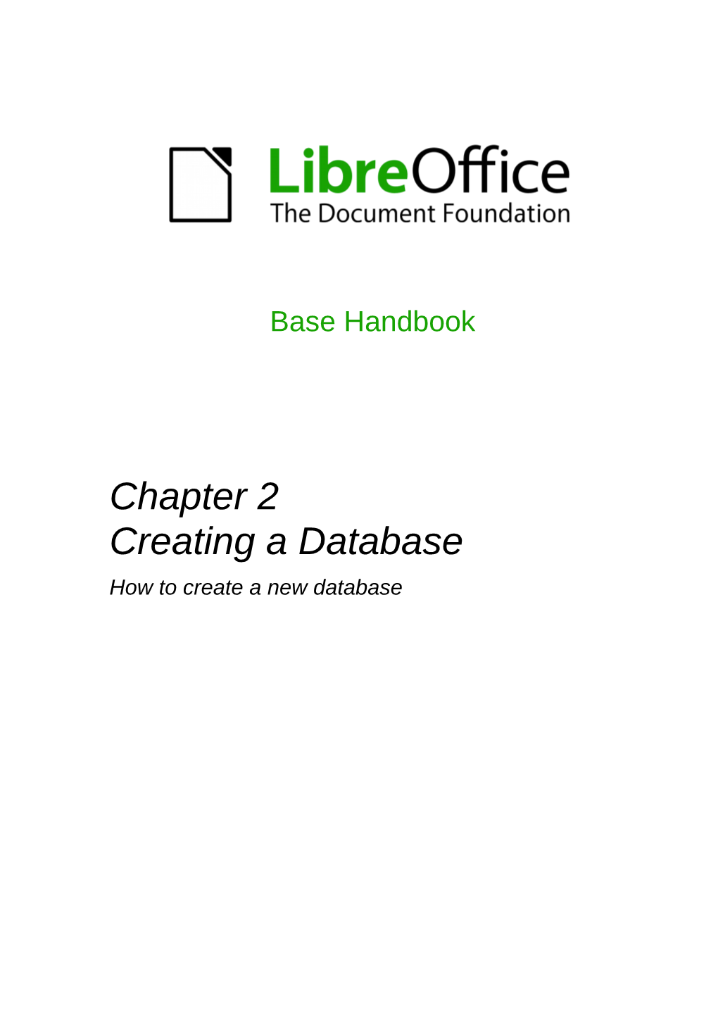 Chapter 2 Creating a Database How to Create a New Database Copyright