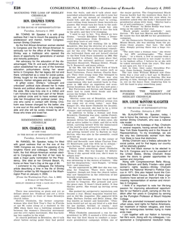 CONGRESSIONAL RECORD— Extensions of Remarks E28 HON