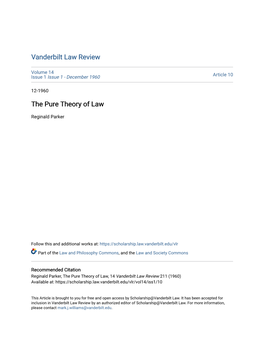 The Pure Theory of Law