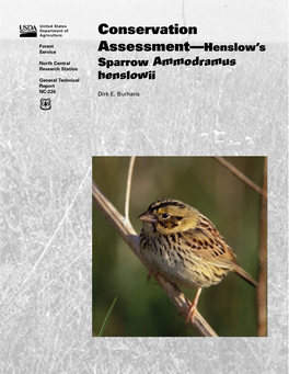 Conservation Assessment—Henslow's