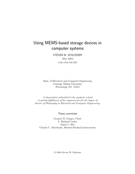 Using MEMS-Based Storage Devices in Computer Systems