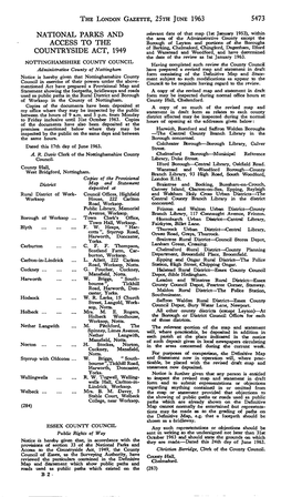 The London Gazette, 25Th June 1963 5473 National Parks