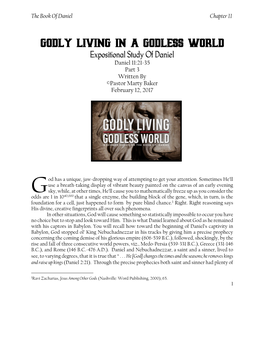 Godly Living in a Godless World