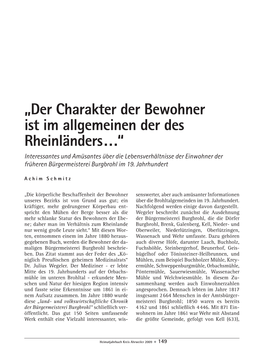 „Der Charakter Der Bewohner Ist Im Allgemeinen Der Des Rheinländers...“