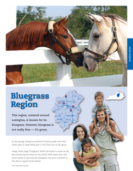 This Region, Centered Around Lexington, Is Known for Its Bluegrass. However, Bluegrass Is Not Really Blue — It's Green