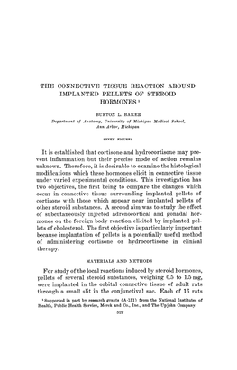 The Connective Tissue Reaction Around Implanted Pellets of Steroid Hormones