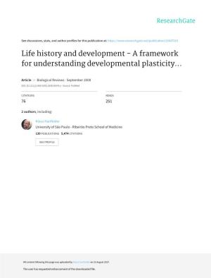 A Framework for Understanding Developmental Plasticity