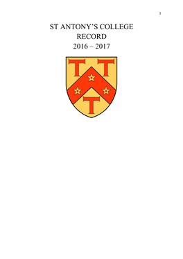 St Antony's College Record 2016