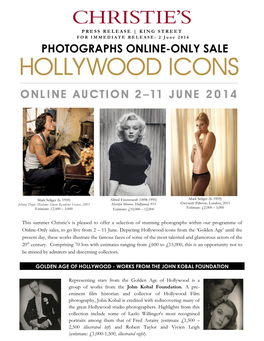 Photographs Online-Only Sale