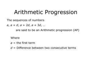 Arithmetic Progression