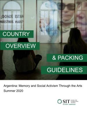 Argentina: Memory and Social Activism Through the Arts Summer 2020