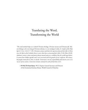 To Download Translating the Word, Transforming the World As A