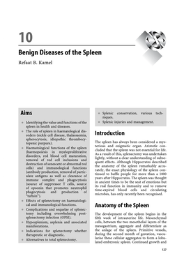 Benign Diseases of the Spleen 7 8 Refaat B