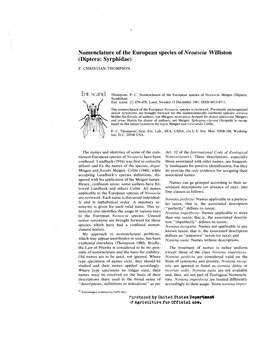 Nomenclature of the European Species of Neoascia Williston (Diptera: Syrphidae)