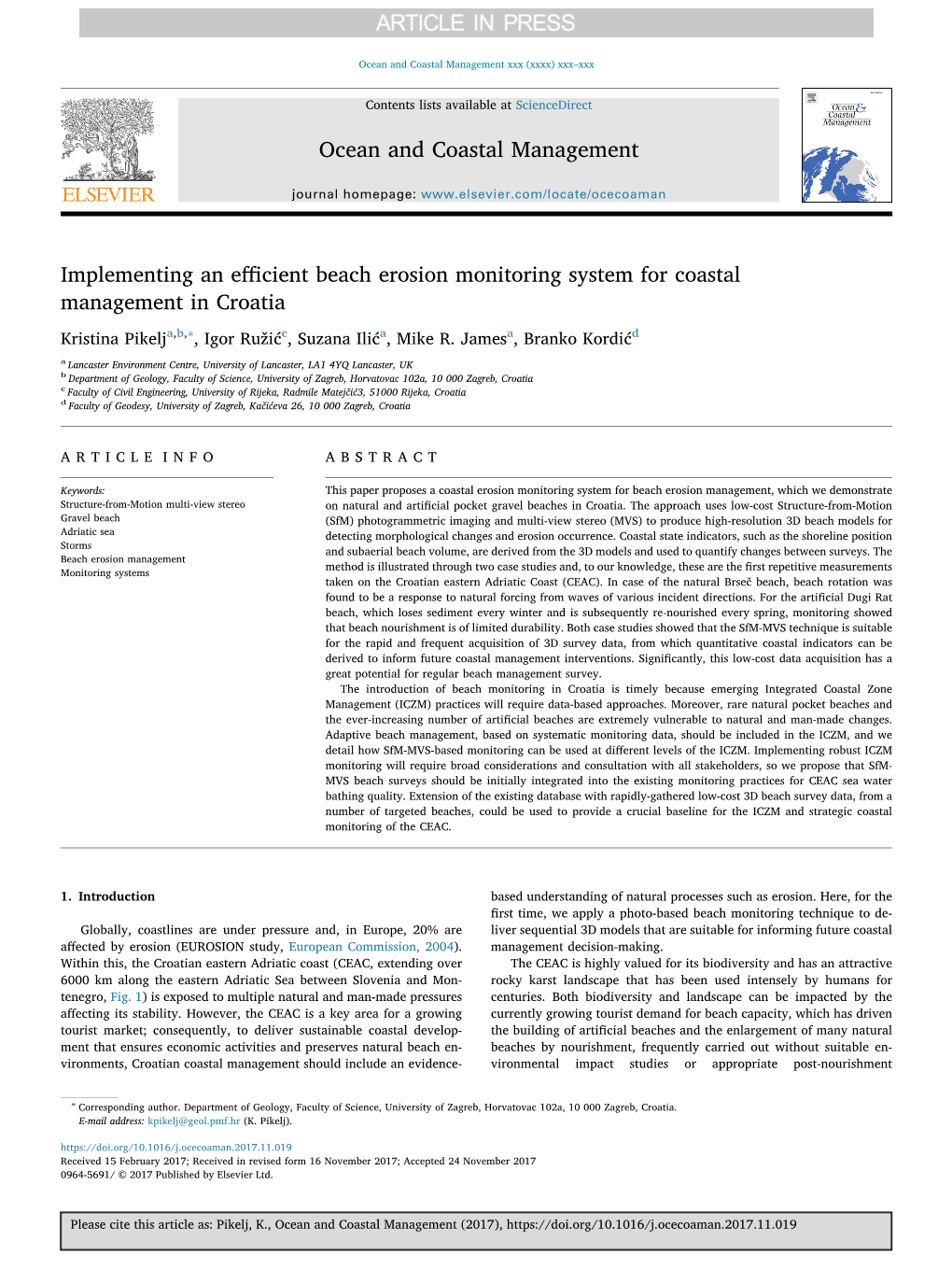 Implementing an Efficient Beach Erosion Monitoring System For