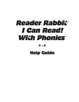 RR I Can Read! with Phonics V1.0 Help Guide
