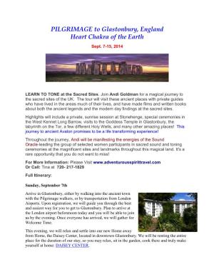 PILGRIMAGE to Glastonbury, England Heart Chakra of the Earth Sept