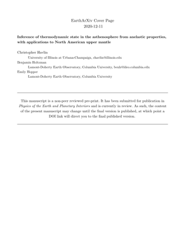 Inference of Thermodynamic State in the Asthenosphere from Anelastic Properties, with Applications to North American Upper Mantle