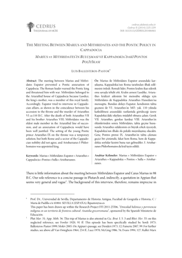 Cedrus.Akdeniz.Edu.Tr CEDRUS Cedrus II (2014) 225-239 the Journal of MCRI DOI: 10.13113/CEDRUS.201406461