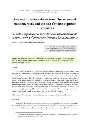 Can Erotic Capital Subvert Masculine Economy? Aesthetic Work and The