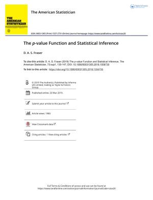 The P-Value Function and Statistical Inference