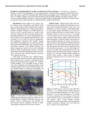 EVIDENCE for HESPERIAN ACIDIC ALTERATION in IUS CHASMA. C. M. Weitz1, J. L. Bishop2, J. Flahaut3, C. Gross4, A.M. Saranathan5, Y