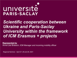 Scientific Cooperation Between Ukraine and Paris-Saclay University Within the Framework of ICM Erasmus + Projects