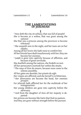 The Lamentations 1