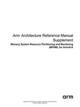 Memory System Resource Partitioning and Monitoring (MPAM), for Armv8-A