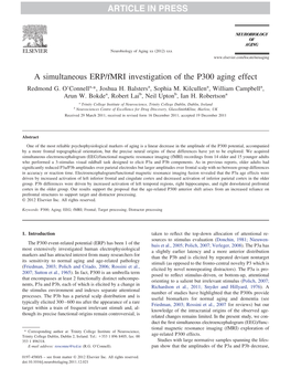 A Simultaneous ERP/Fmri Investigation of the P300 Aging Effect Redmond G