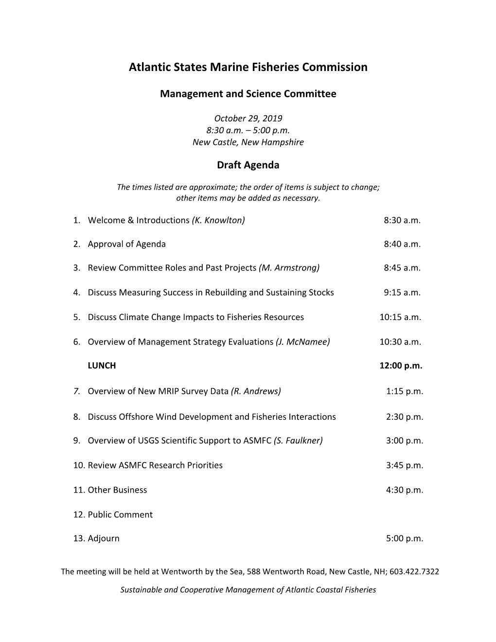 Management and Science Committee