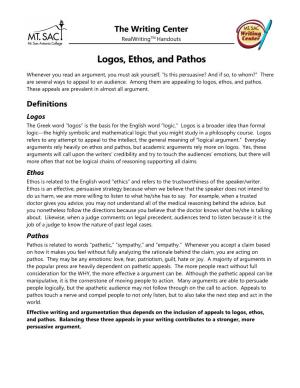 Logos Ethos and Pathos