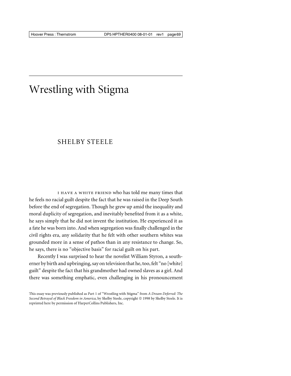 Wrestling with Stigma