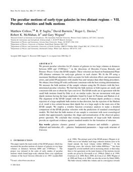 The Peculiar Motions of Early-Type Galaxies in Two Distant Regions VII