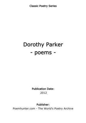 Dorothy Parker - Poems